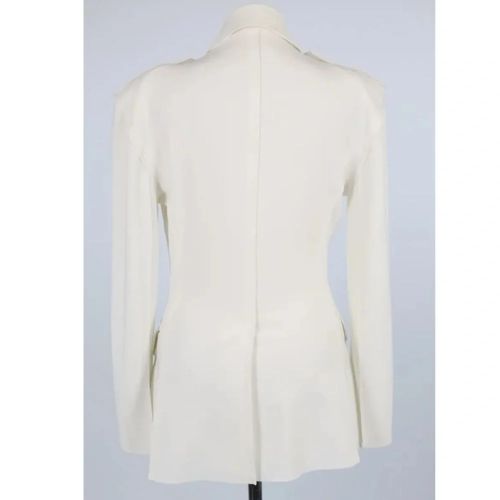 Norma Kamali Single Breasted Scuba Cargo Blazer, white, size S - Picture 14 of 15